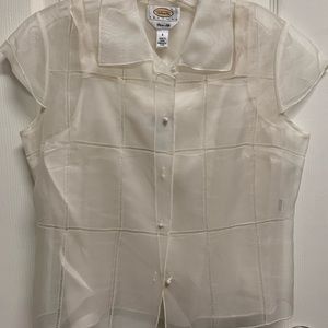 Petite Talbots white silk blouse